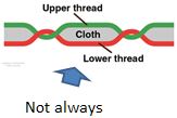 Upper and lower thread not always